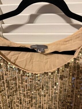Vince Champagne Sequin Scoop Neck Top